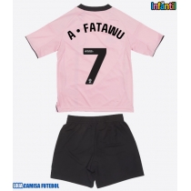 Camisa de Futebol Leicester City Issahaku Fatawu #7 Equipamento Alternativo Infantil 2025-26 Manga Curta (+ Calças curtas)